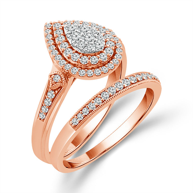 Diamond Bridal Set 0.5 ct tw 10k Rose Gold-RB9001TPKP0