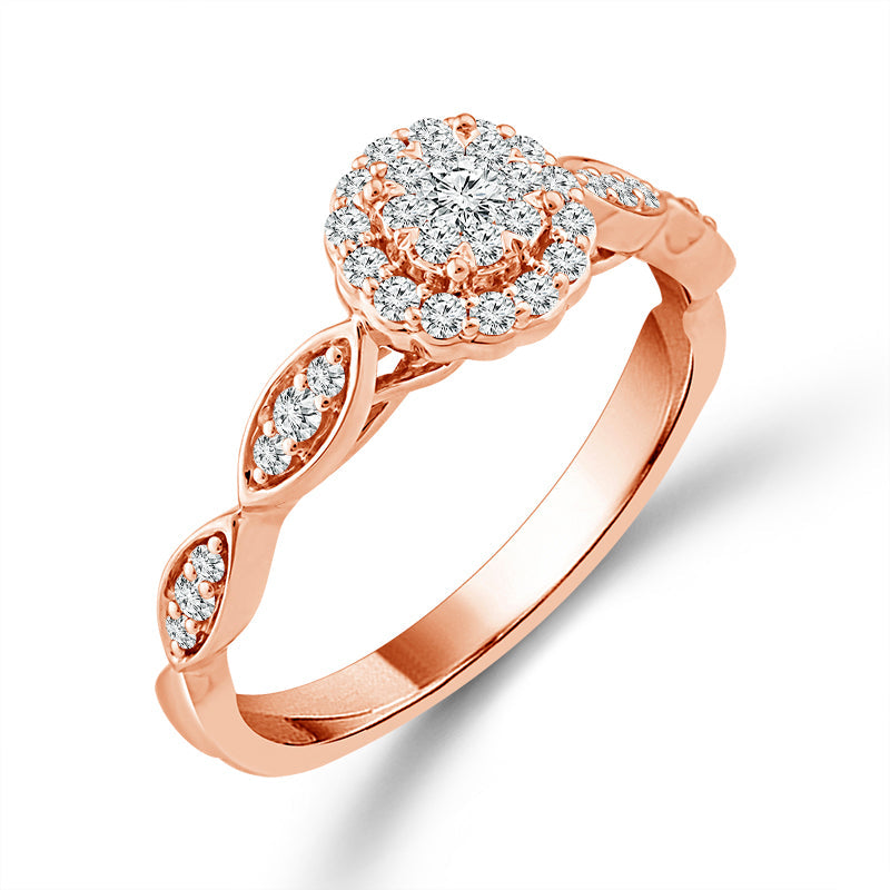 Diamond Bridal Set 0.4 ct tw 10k Rose Gold-RB9200A78P0