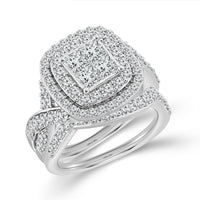 Diamond Bridal Set 2 ct tw Center PC 14k White Gold-RB9285FTA68W4