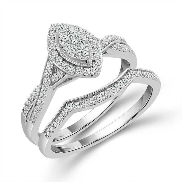 Diamond Bridal Set 0.4 ct tw 10k White Gold-RB9485A68W0