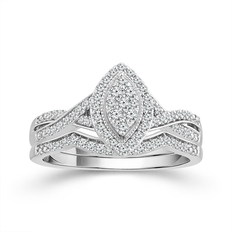 Diamond Bridal Set 0.4 ct tw 10k White Gold-RB9485A68W0