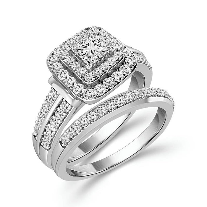 Diamond Bridal Set 0.60 ct tw Center PC 10k White Gold-RB9578A66W0