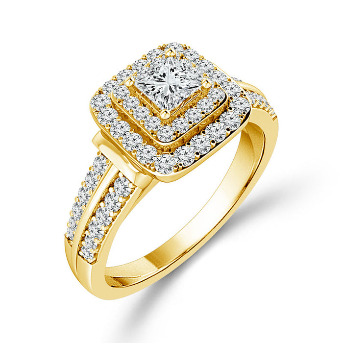 Diamond Bridal Set 0.60 ct tw Center PC 10k Yellow Gold-RB9578A66Y0