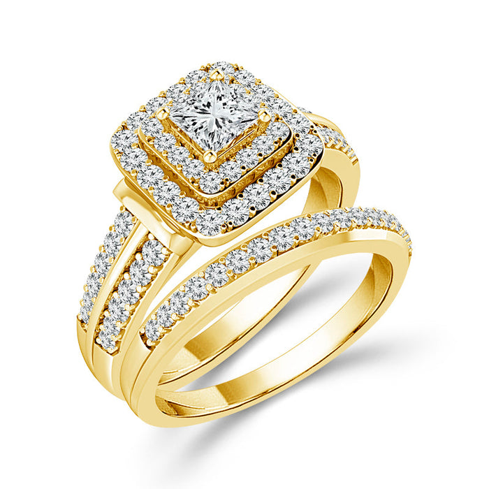 Diamond Bridal Set 0.60 ct tw Center PC 10k Yellow Gold-RB9578A66Y0