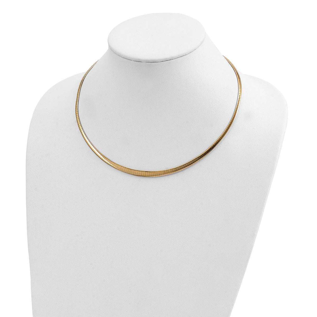 14k w/Rhodium 3/6mm Graduated Reversible Omega Necklace-RDG6-18