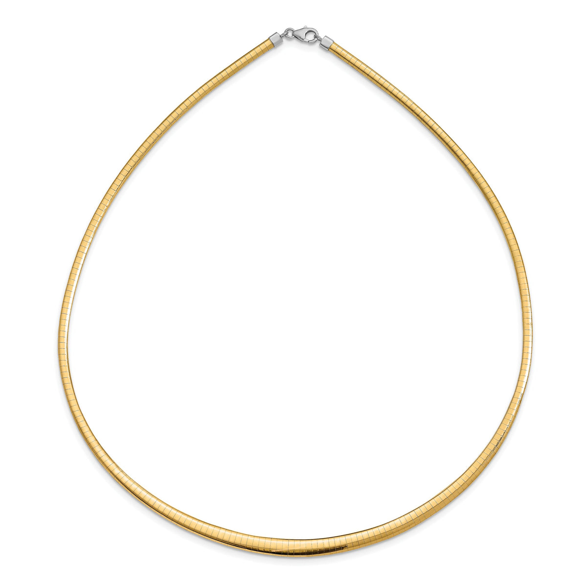 14k w/Rhodium 3/6mm Graduated Reversible Omega Necklace-RDG6-16