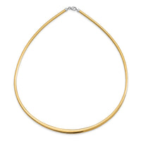 14k w/Rhodium 3/6mm Graduated Reversible Omega Necklace-RDG6-18