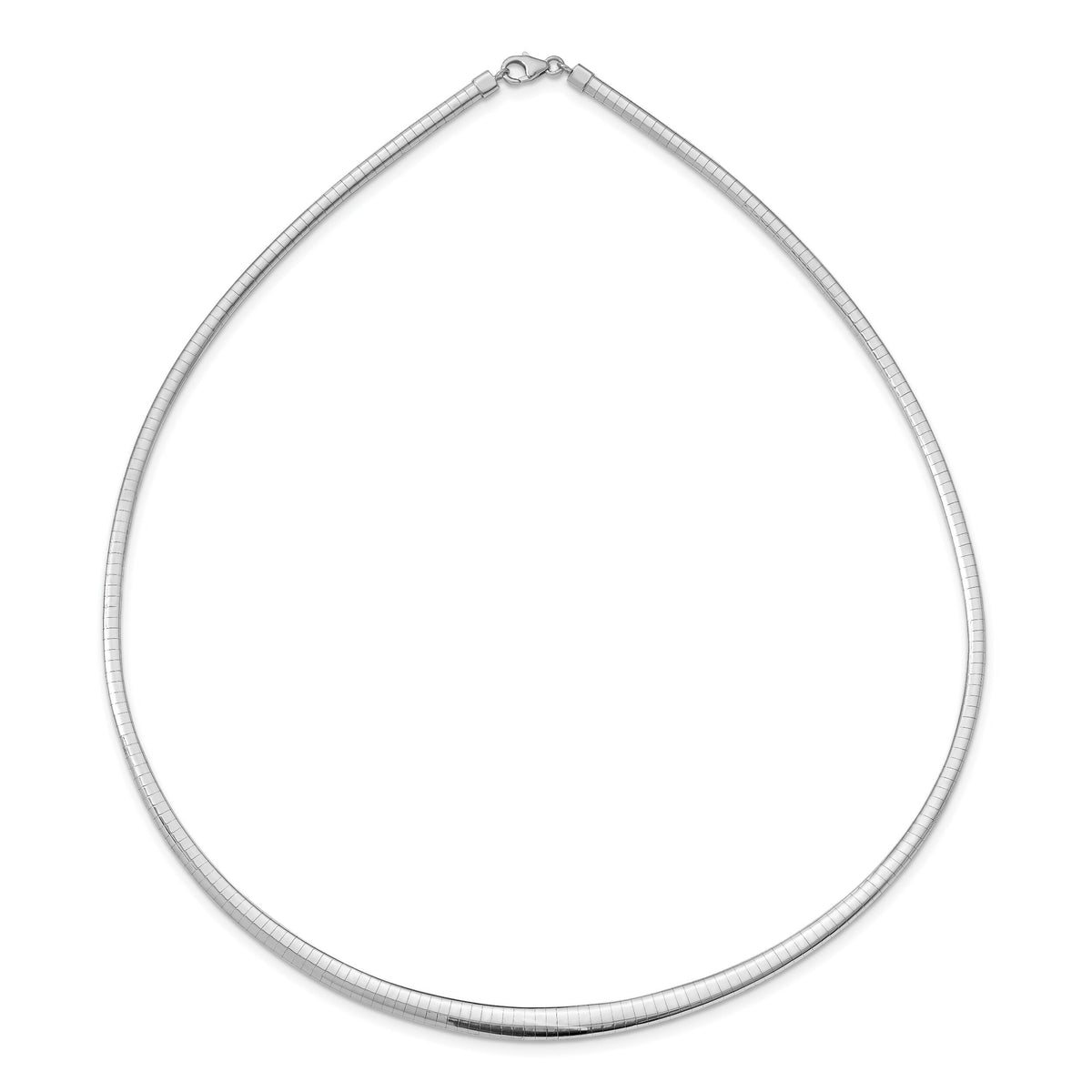 14k w/Rhodium 3/6mm Graduated Reversible Omega Necklace-RDG6-18