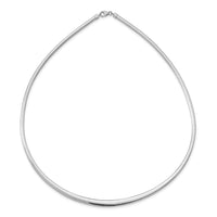 14k w/Rhodium 3/6mm Graduated Reversible Omega Necklace-RDG6-18