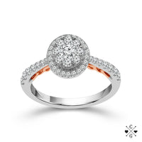 Diamond Engagement Ring 0.75 ct tw 14k White Gold+14k Rose Gold-RE0084A68T4