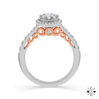 Diamond Engagement Ring 0.75 ct tw 14k White Gold+14k Rose Gold-RE0084A68T4