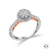 Diamond Engagement Ring 0.75 ct tw 14k White Gold+14k Rose Gold-RE0084A68T4