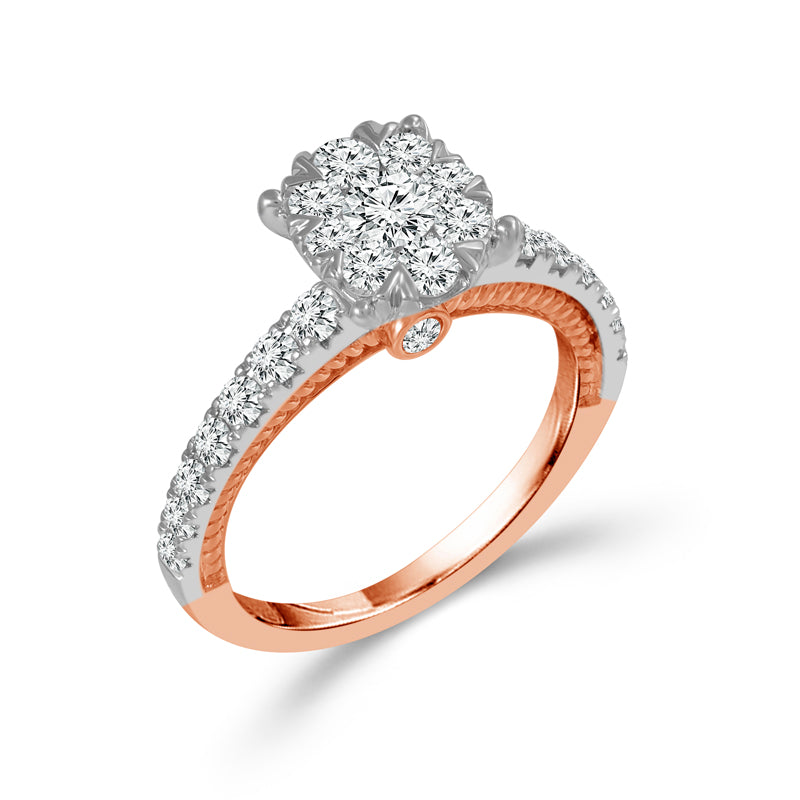Diamond Engagement Ring 1.25 ct tw 14k White Gold+14k Rose Gold-RE11487A56T4