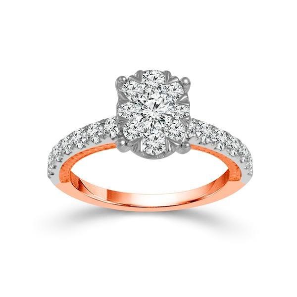 Diamond Engagement Ring 1.25 ct tw 14k White Gold+14k Rose Gold-RE11487A56T4