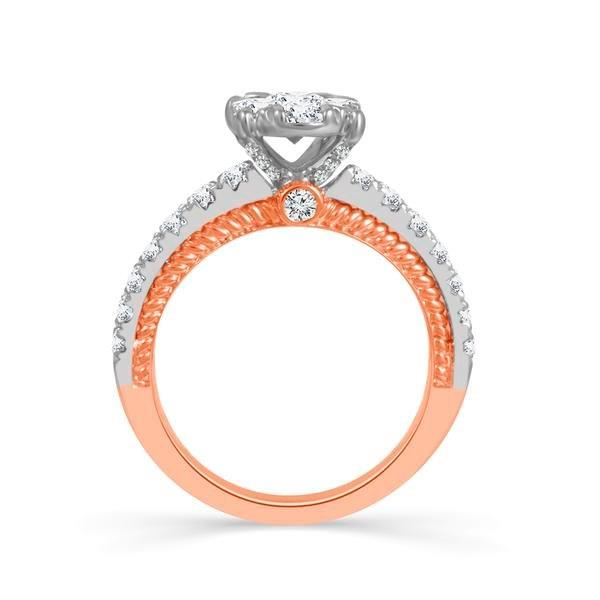 Diamond Engagement Ring 1.25 ct tw 14k White Gold+14k Rose Gold-RE11487A56T4