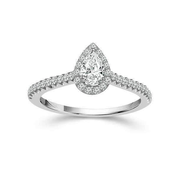 Diamond Engagement Ring 0.5 ct tw 14k White Gold-RE12429A44W4
