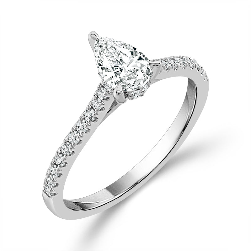 Diamond Engagement Ring 0.76 ct tw Pear round 14k White Gold-RE20230A44W4
