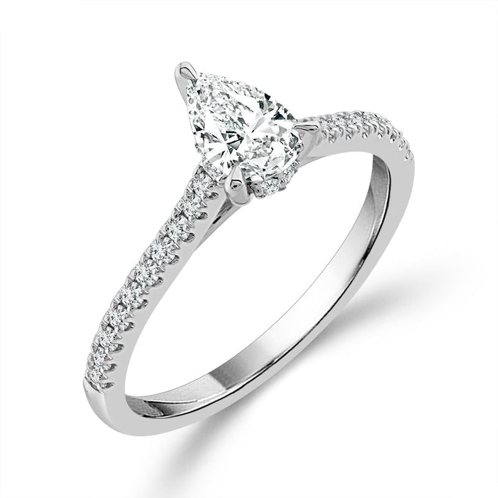 Diamond Engagement Ring 0.76 ct tw Pear round 14k White Gold-RE20230A44W4