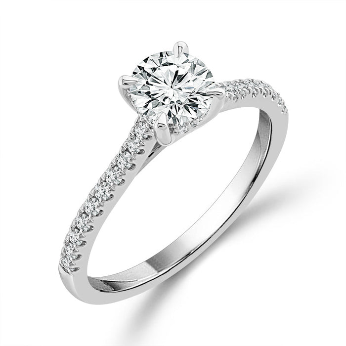 Diamond Engagement Ring 0.76 ct tw Round 14k White Gold-RE20231A66W4