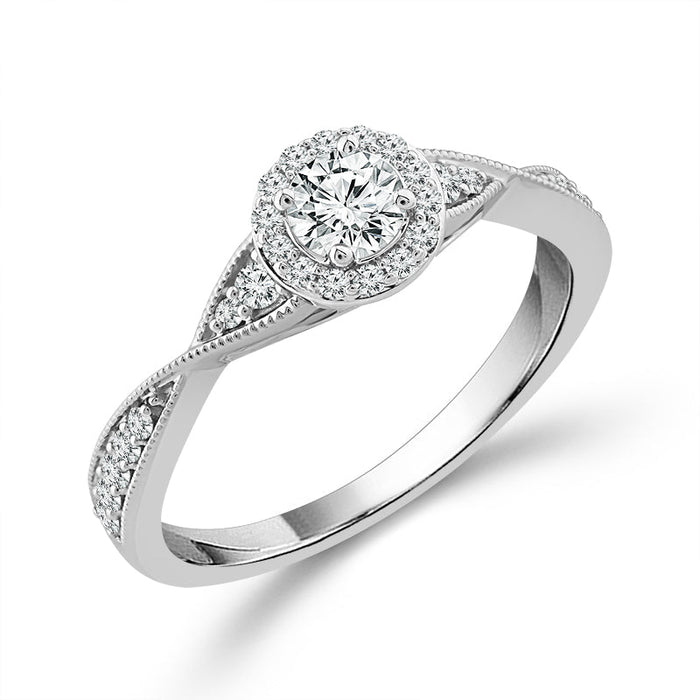 Diamond Engagement Ring 0.78 ct tw Round 14k White Gold-RE20235A66W4