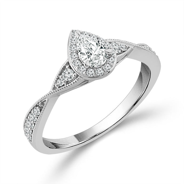 Diamond Engagement Ring 0.78 ct tw Pear round 14k White Gold-RE20236A44W4