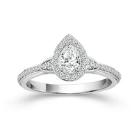 Diamond Engagement Ring 0.78 ct tw Pear round 14k White Gold-RE20240A44W4