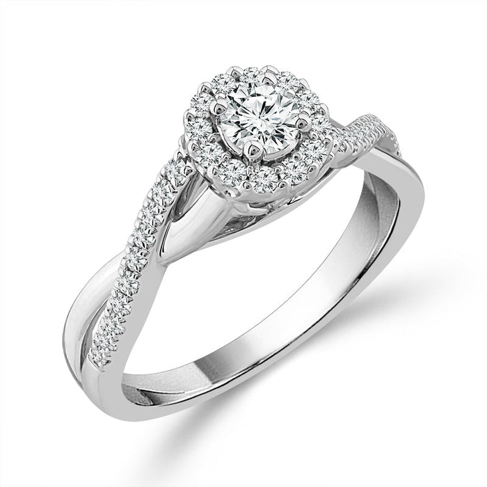 Diamond Engagement Ring 0.77 ct tw Round 14k White Gold-RE20242A66W4