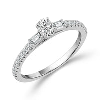 Diamond Engagement Ring 0.5 ct tw Oval bag 14k White Gold-RE20299A44W4