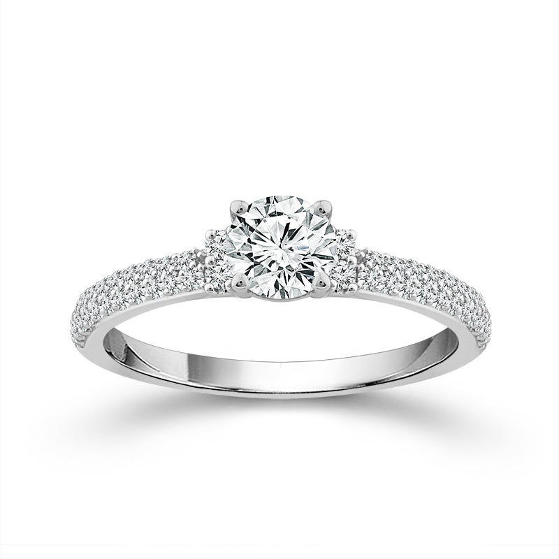 Diamond Engagement Ring 0.77 ct tw Round 14k White Gold-RE20302A66W4