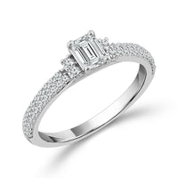Diamond Engagement Ring 0.77 ct tw Emerald round 14k White Gold-RE20305A34W4