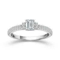 Diamond Engagement Ring 0.77 ct tw Emerald round 14k White Gold-RE20305A34W4