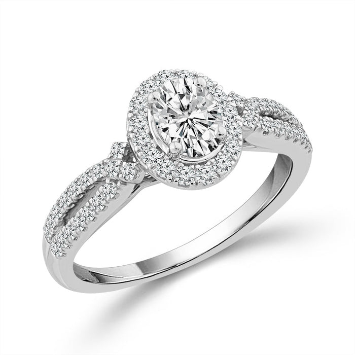Diamond Engagement Ring 0.60 ct tw 14k White Gold-RE21435A44