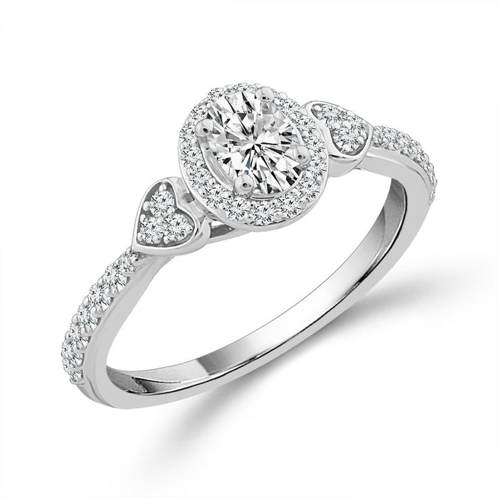 Diamond Engagement Ring 0.60 ct tw 14k White Gold-RE21437A44