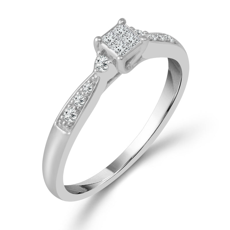 Diamond Fashion Ring 0.17 ct tw 10k White Gold-RE2271TP-PR0W
