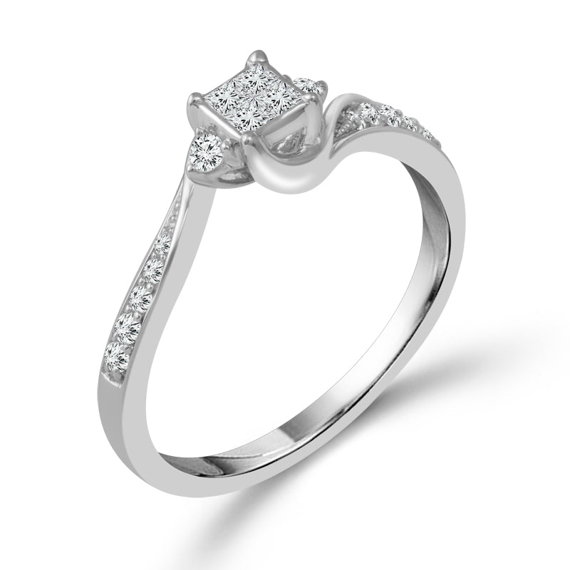 Diamond Engagement Ring 0.25 ct tw 10k White Gold-RE3342TPB66-0W