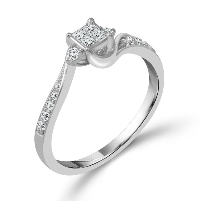 Diamond Engagement Ring 0.25 ct tw 10k White Gold-RE3342TPB66-0W