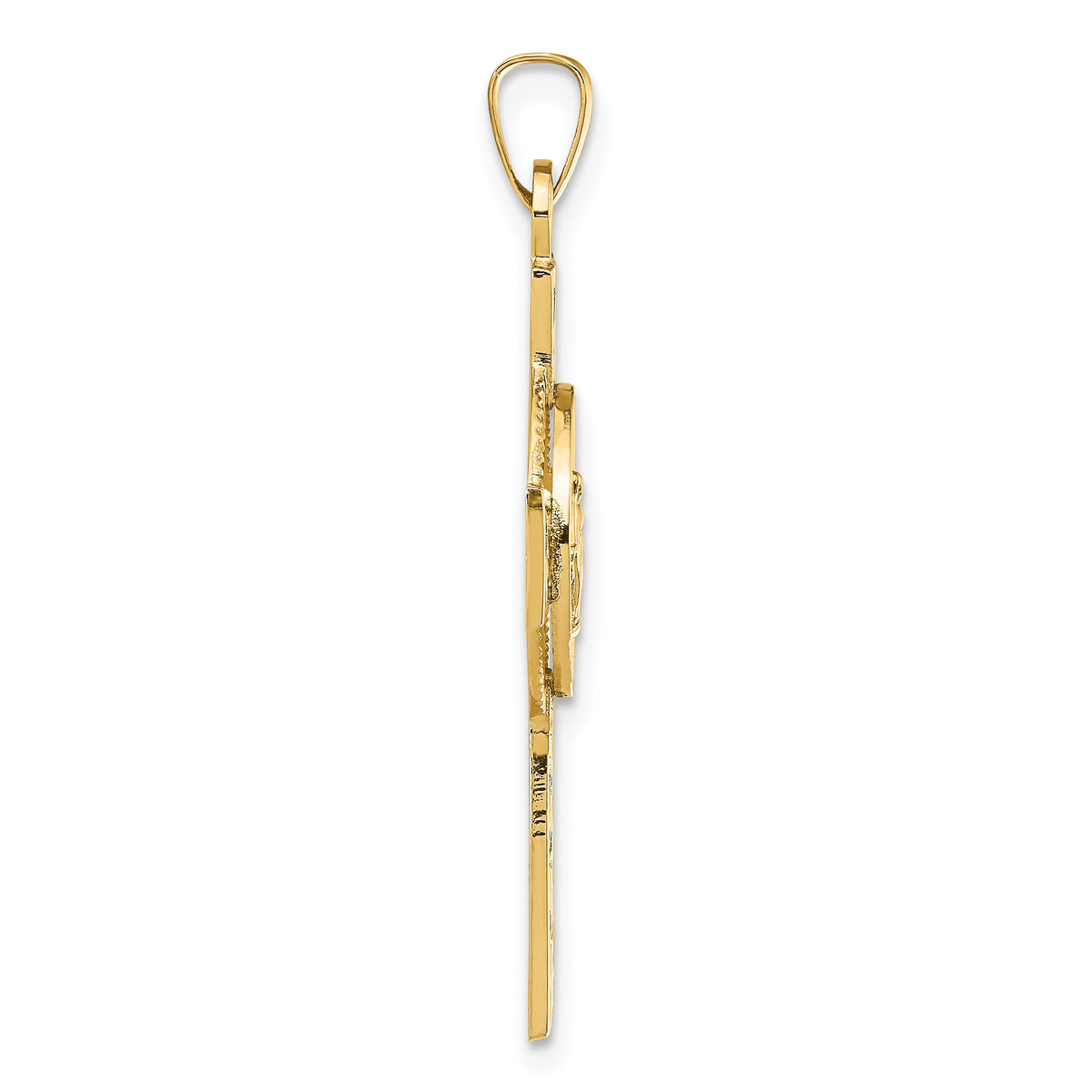 14k Cross with Miraculous Medal Pendant-REL104