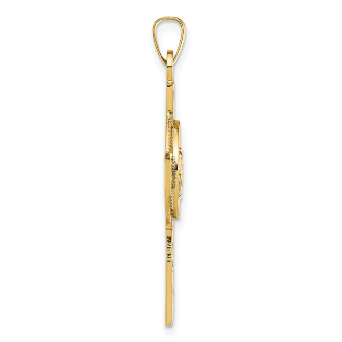 14k Cross with Miraculous Medal Pendant-REL104