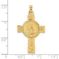 14k Cross with Miraculous Medal Pendant-REL104