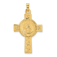 14k Cross with Miraculous Medal Pendant-REL104