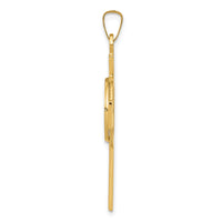 14k Cross w/St Anthony Medal Pendant-REL106