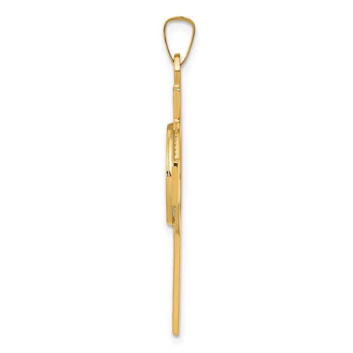 14k Cross w/St Anthony Medal Pendant-REL106