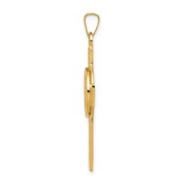14k Cross w/St. Christopher Medal Pendant-REL107