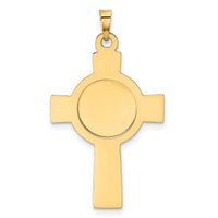 14k Cross w/St. Christopher Medal Pendant-REL107
