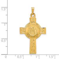14k Cross w/St. Christopher Medal Pendant-REL107