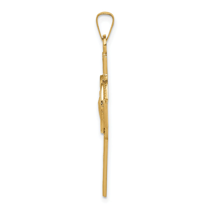 14k Cross w/St. Jude Medal Pendant-REL110