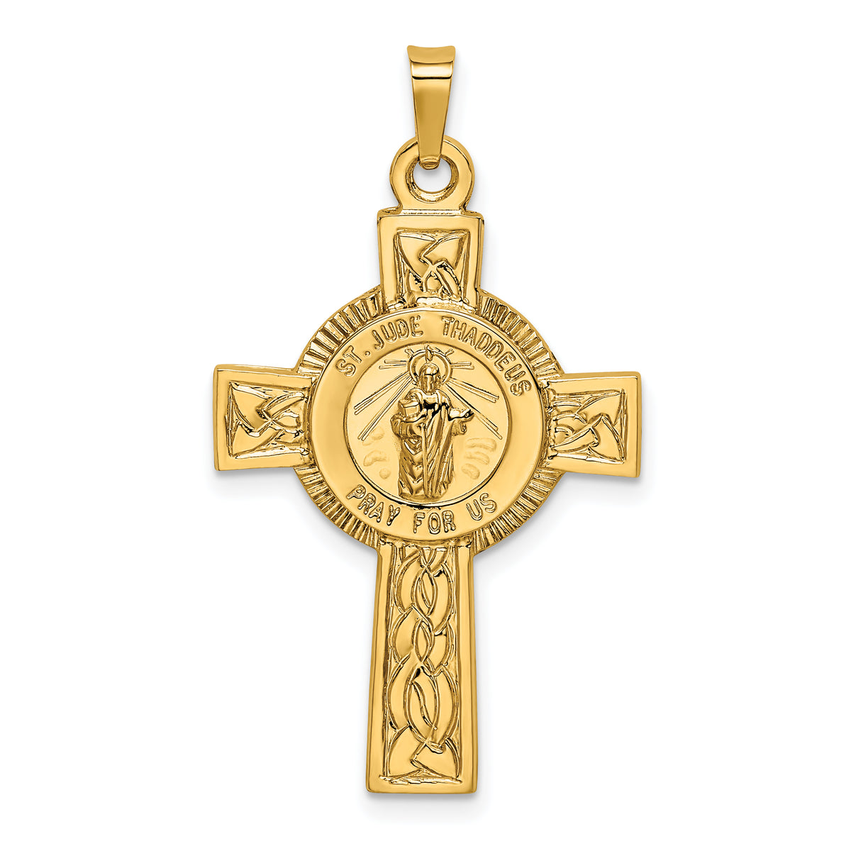 14k Cross w/St. Jude Medal Pendant-REL110