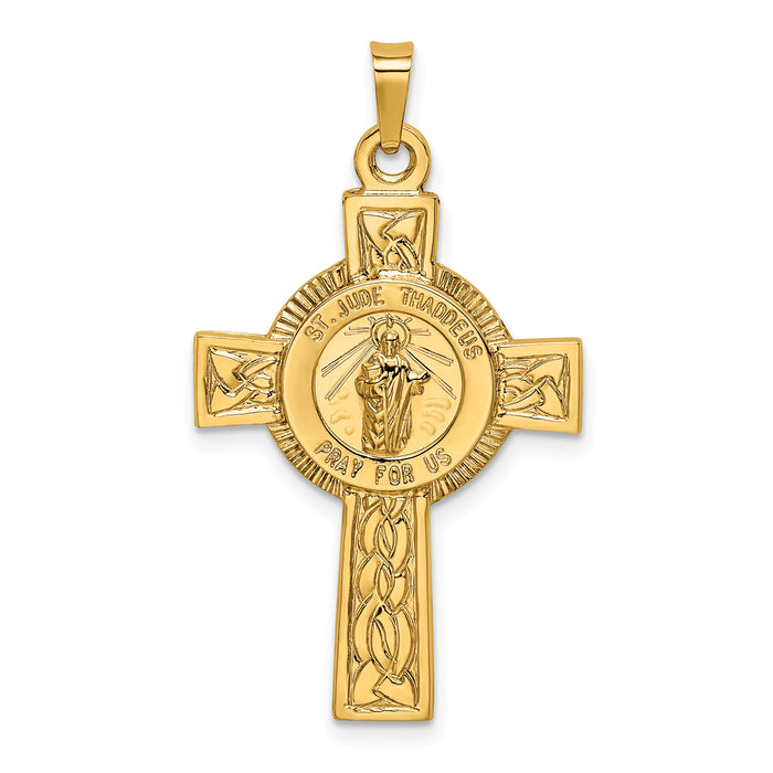 14k Cross w/St. Jude Medal Pendant-REL110