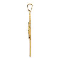 14k Cross w/St. Michael Medal Pendant-REL111