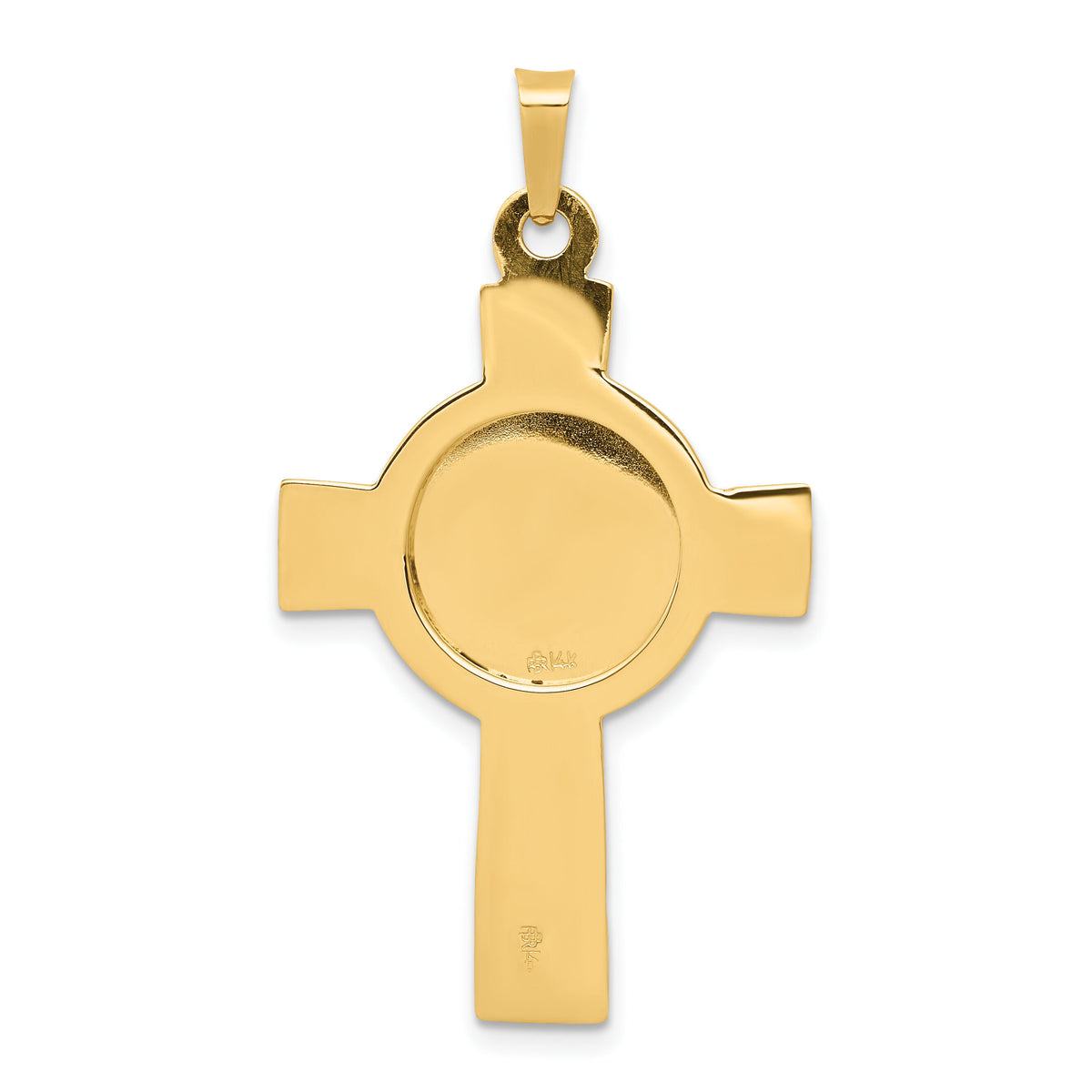 14k Cross w/St. Michael Medal Pendant-REL111